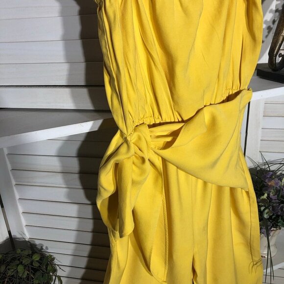 BCBGeneration Yellow Strapless Jumpsuit Rayon Blend - Small - Picture 7 of 16
